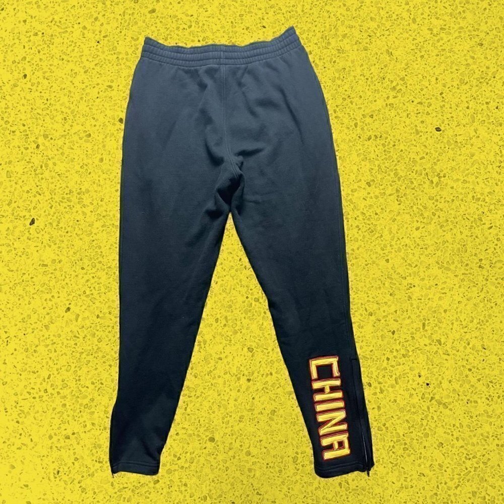 Nike sweatpants China Olympics swoosh black red yellow mens M medium tapered - Picture 2 of 5